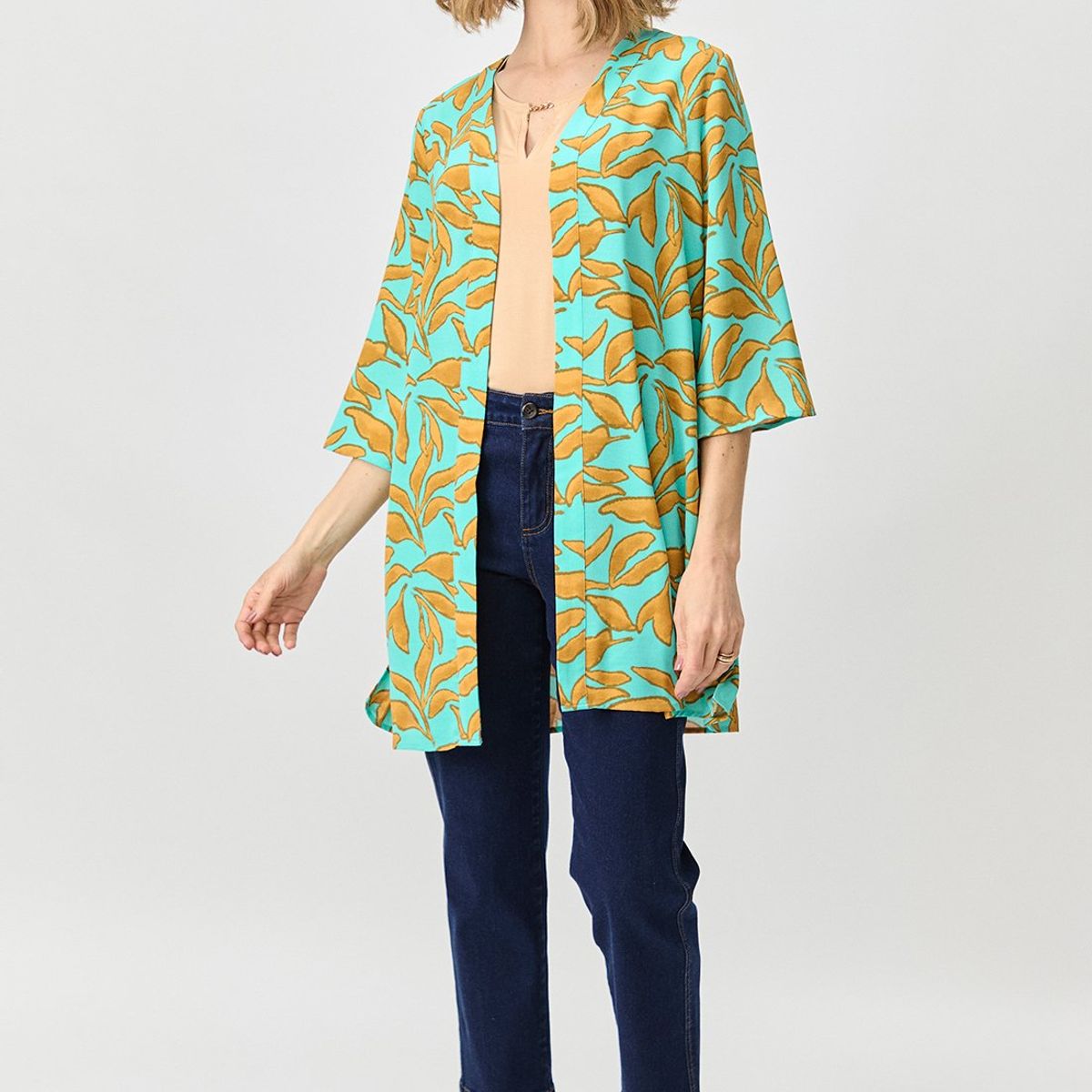 MA GRIFFE - Tapado Abierto Verde Cata Mujer Magriffe