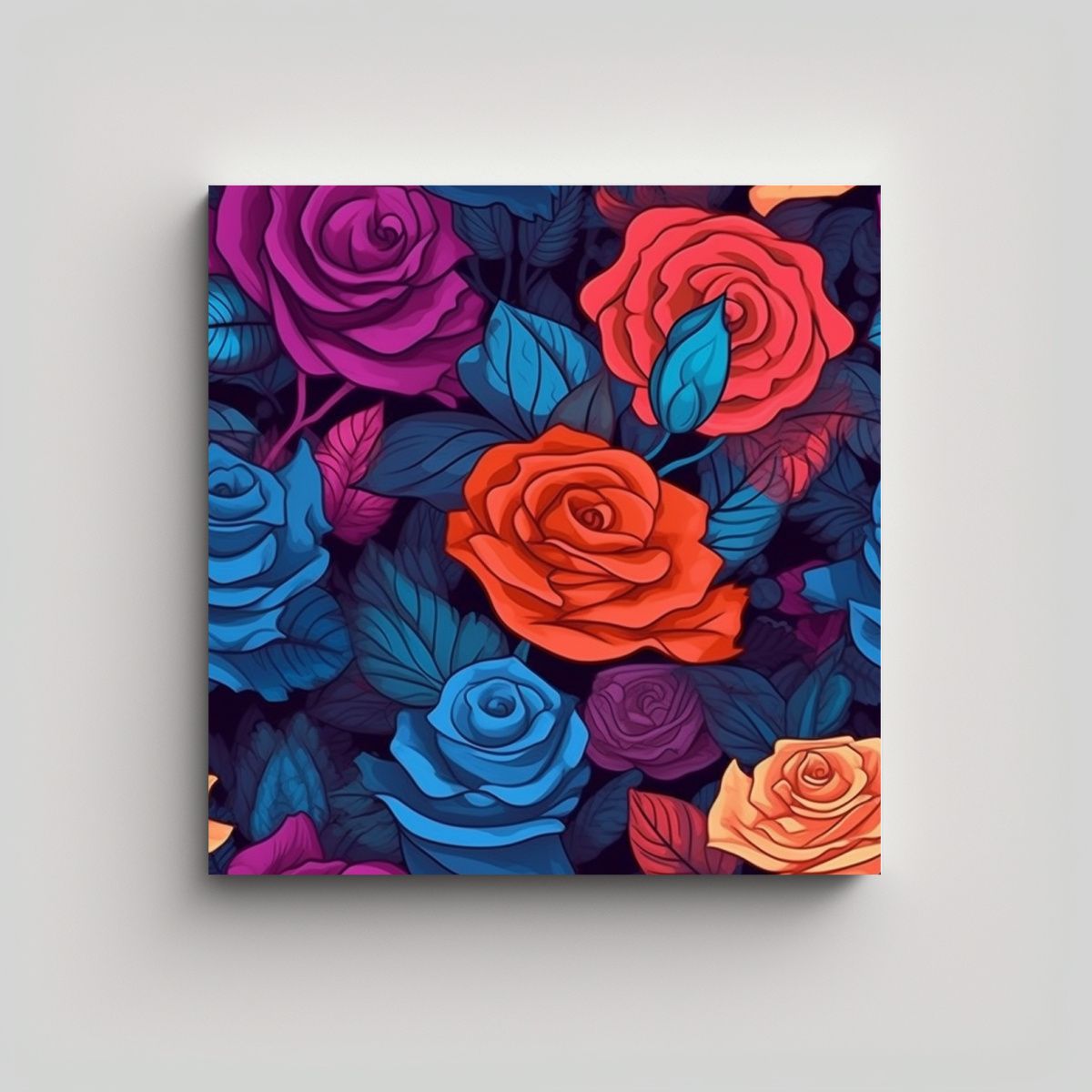 GENERICO - Cuadro Decorativo De Oficina: Movimiento Y Rosa 60x60 Cm