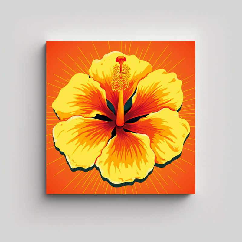 GENERICO - Equilibrio Moderno: Arte Minimalista De Hibiscus 80x80 Cm