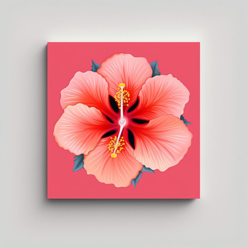 GENERICO - Cuadro Decorativo Majestuoso De Hibiscus Hawaiano 90x90 Cm