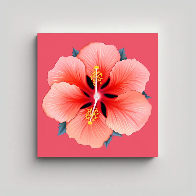 GENERICO - Cuadro Decorativo Majestuoso De Hibiscus Hawaiano 70x70 Cm