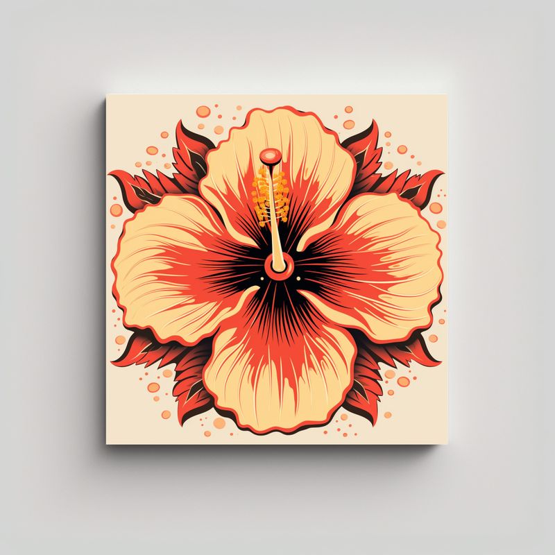 GENERICO - Arte De Pared Minimalista: Hibiscus Hawaiano, 90x90 Cm
