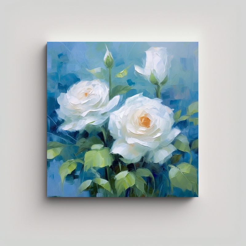GENERICO - Impresión Artística De Rosas Azules En Lienzo 90x90 Cm
