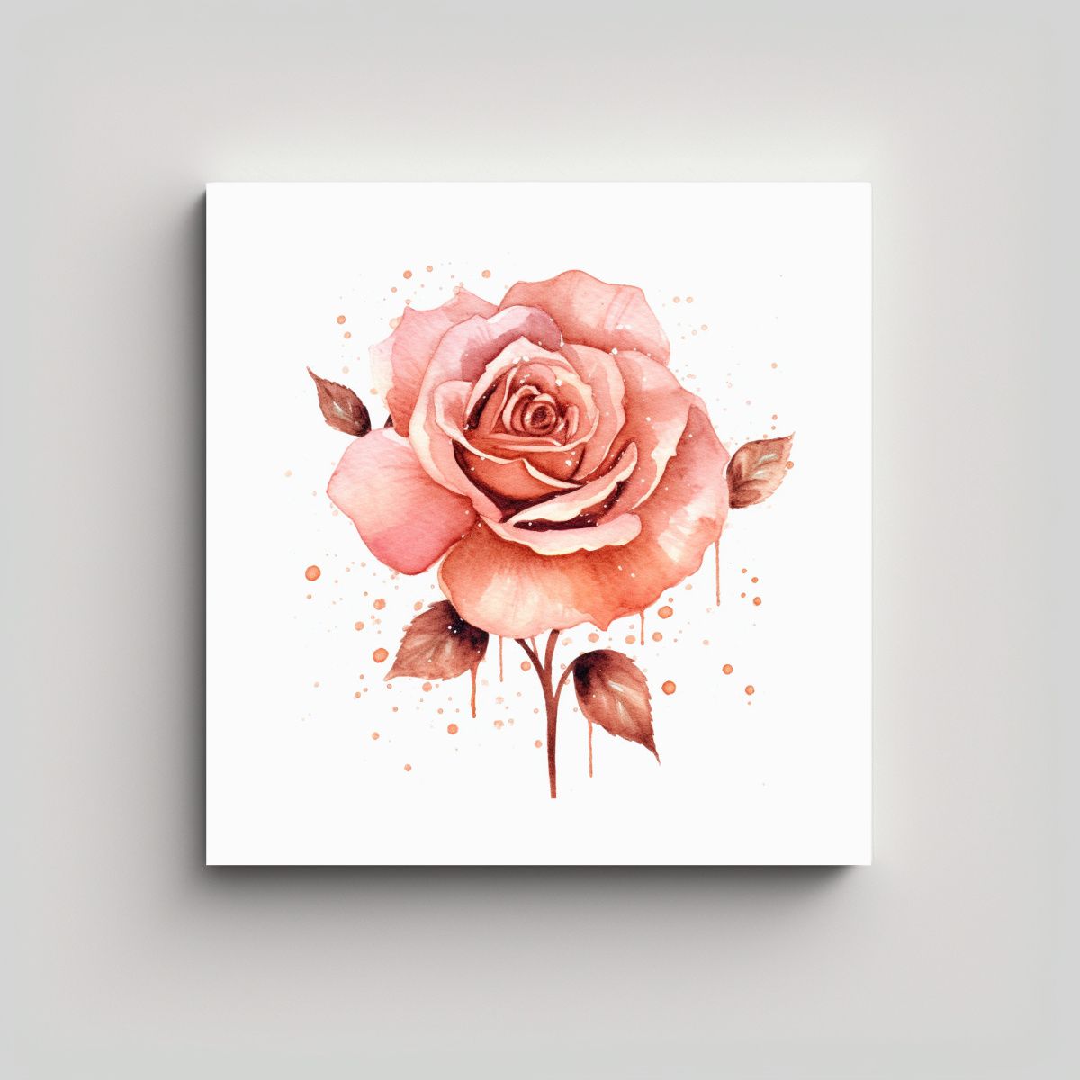 GENERICO - Canva Panarat: Cuadros Acuarela De Rosas Doradas 70x70 Cm