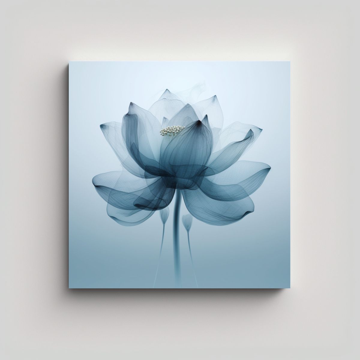GENERICO - Cuadro Decorativo Lotus X-Ray Con Acuarela Y 50x50 Cm