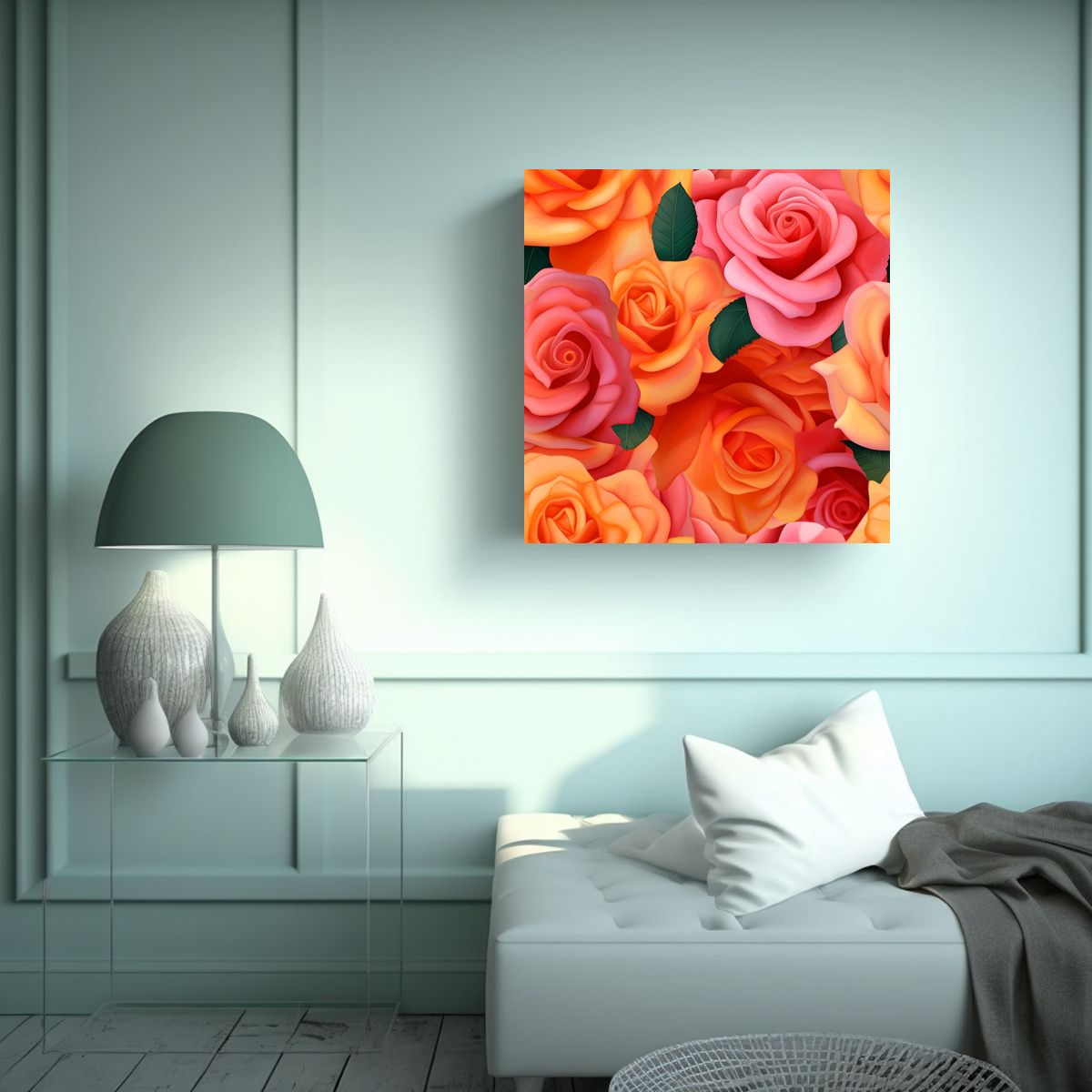 GENERICO - Perspectiva Vintage: Arte De Pared Con Patrón De 90x90 Cm