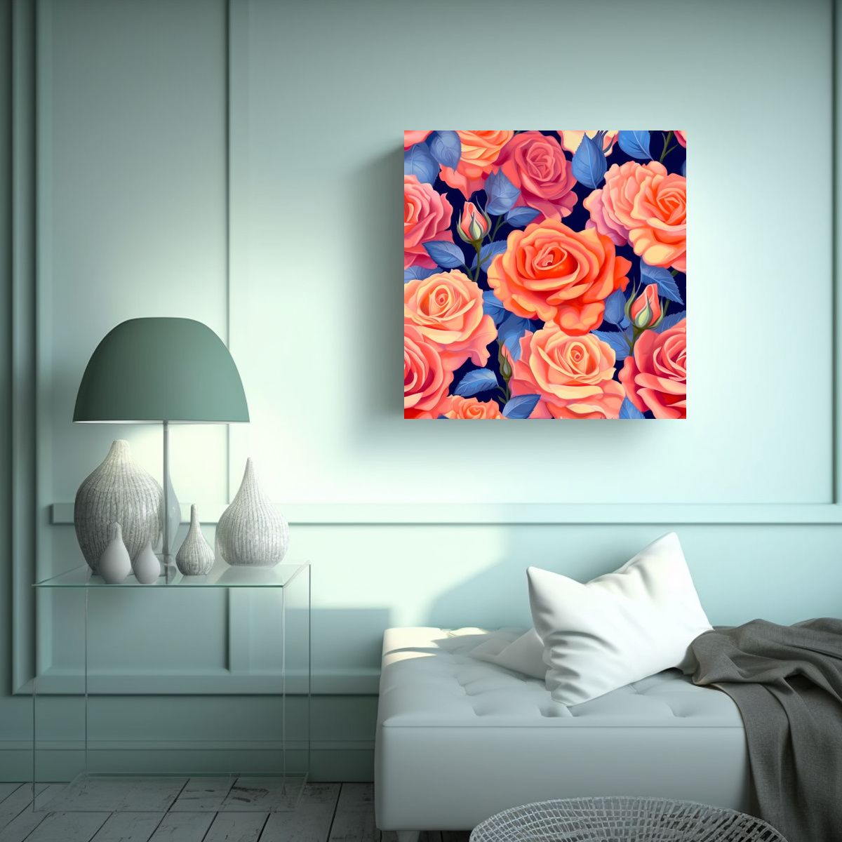 GENERICO - Cuadro Pop Art Con Diseño Atractivo De Rosas En 80x80 Cm