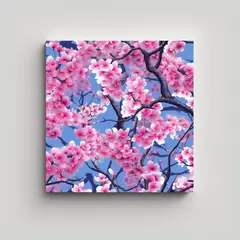 GENERICO - Fotografía Canva De Patrón De Cerezo Japonés 50x50 Cm