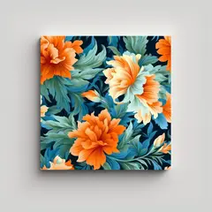 GENERICO - Arte Moderno Con Patrones Florales Realistas Para 50x50 Cm