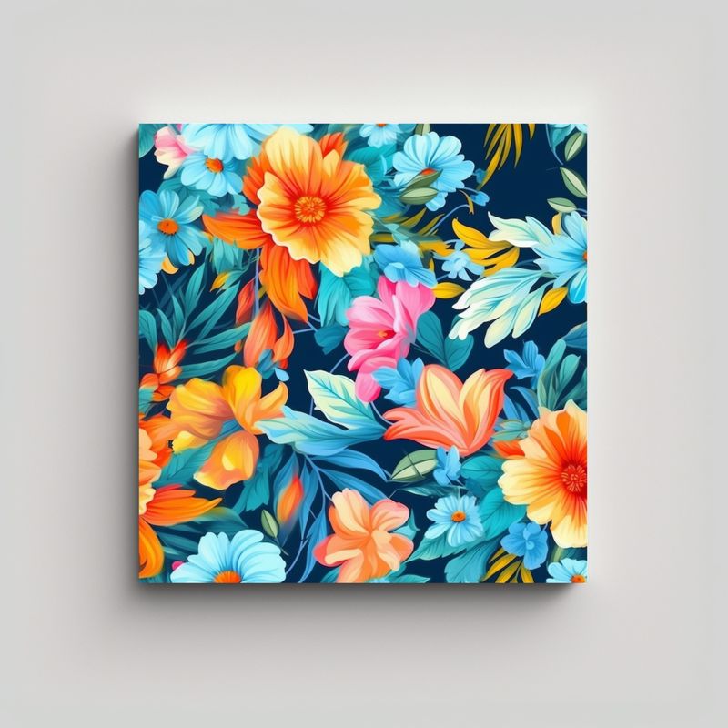 GENERICO - Ilustraciones De Arte Simple: Patrones Florales 50x50 Cm