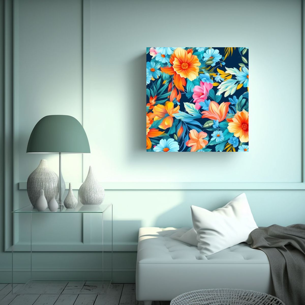 GENERICO - Ilustraciones De Arte Simple: Patrones Florales 50x50 Cm.