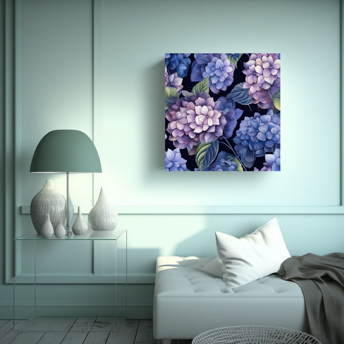 GENERICO - Cuadro Vintage Protagonismo Con Hydrangea En 60x60 Cm