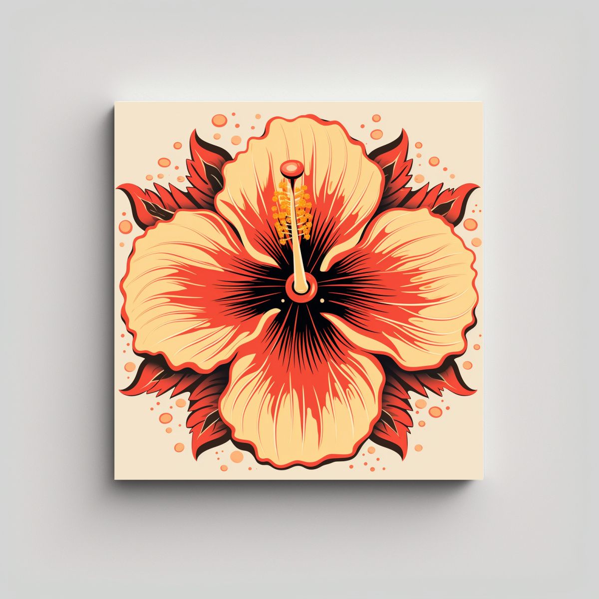 GENERICO - Arte De Pared Minimalista: Hibiscus Hawaiano, 50x50 Cm