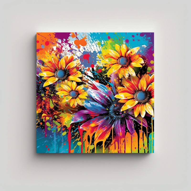 GENERICO - Armonía Cromática: Lienzo Abstracto Con 80x80 Cm