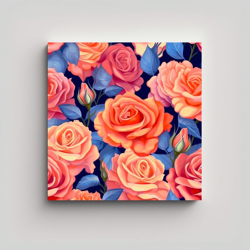 GENERICO - Cuadro Pop Art Con Diseño Atractivo De Rosas En 50x50 Cm