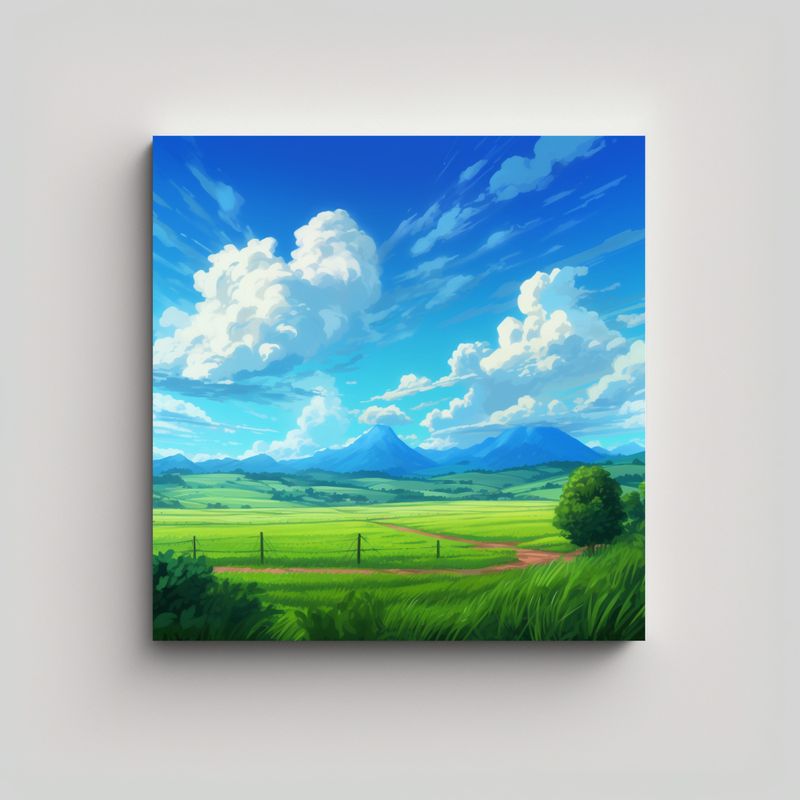 GENERICO - Cuadro Lienzo Inspiración Hogar: Cielo Azul Con 70x70 Cm