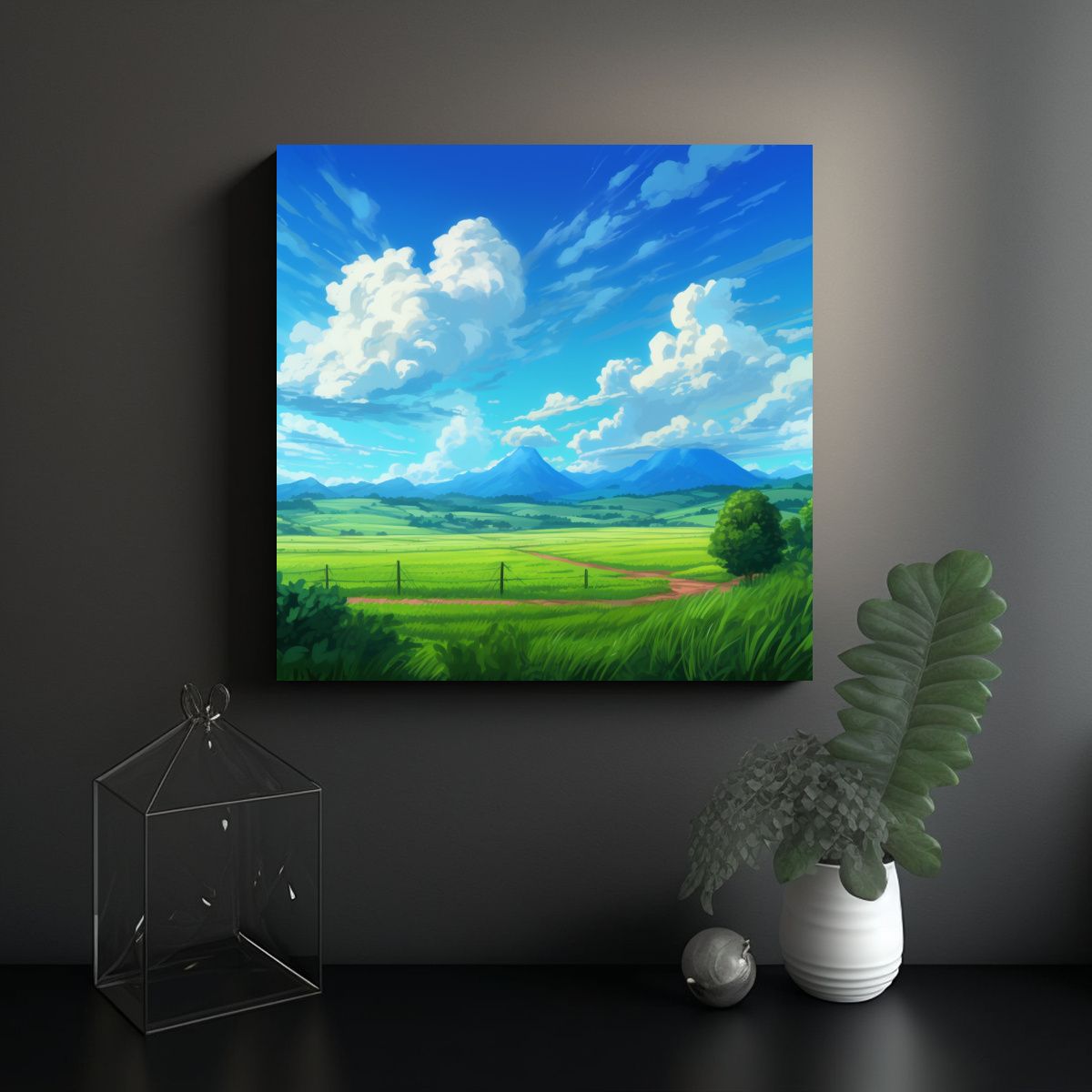 GENERICO - Cuadro Lienzo Inspiración Hogar: Cielo Azul Con 60x60 Cm