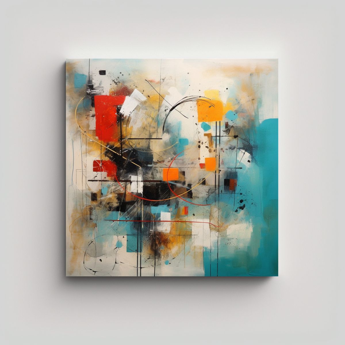 GENERICO - Pinturas Abstractas Para Decorar El Comedor Con 90x90 Cm