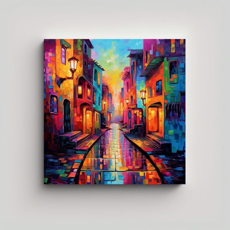 GENERICO - Pinturas Abstractas Callejeras Coloridas 50x50 Cm