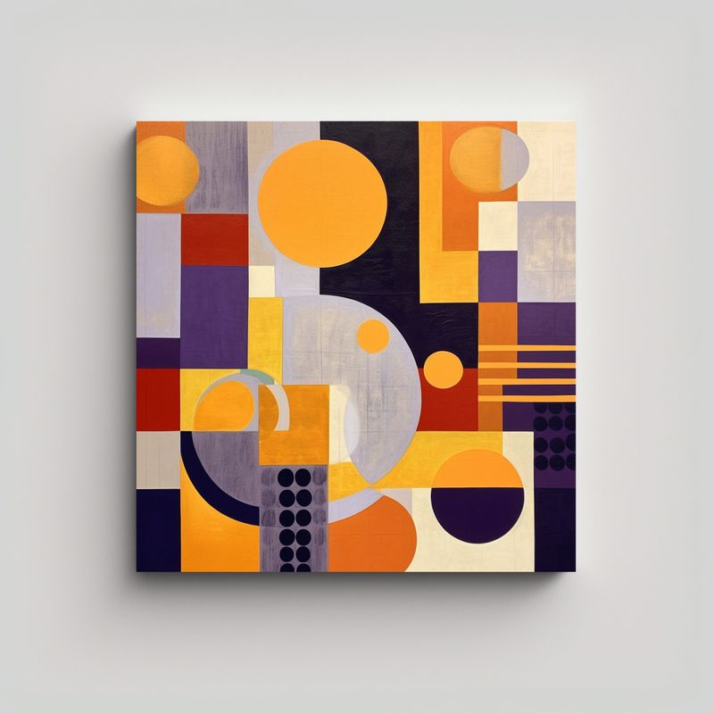 GENERICO - Cuadros Abstractos Modernos Boho En Morado, 70x70 Cm