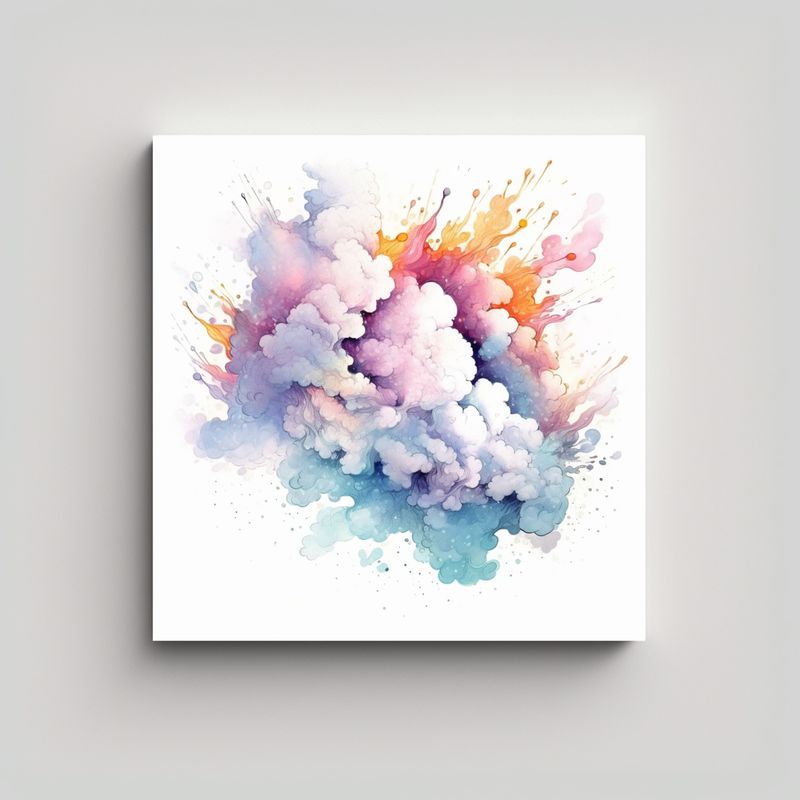 GENERICO - Pintura De Pared Moderna Minimalista Nubes 50x50 Cm