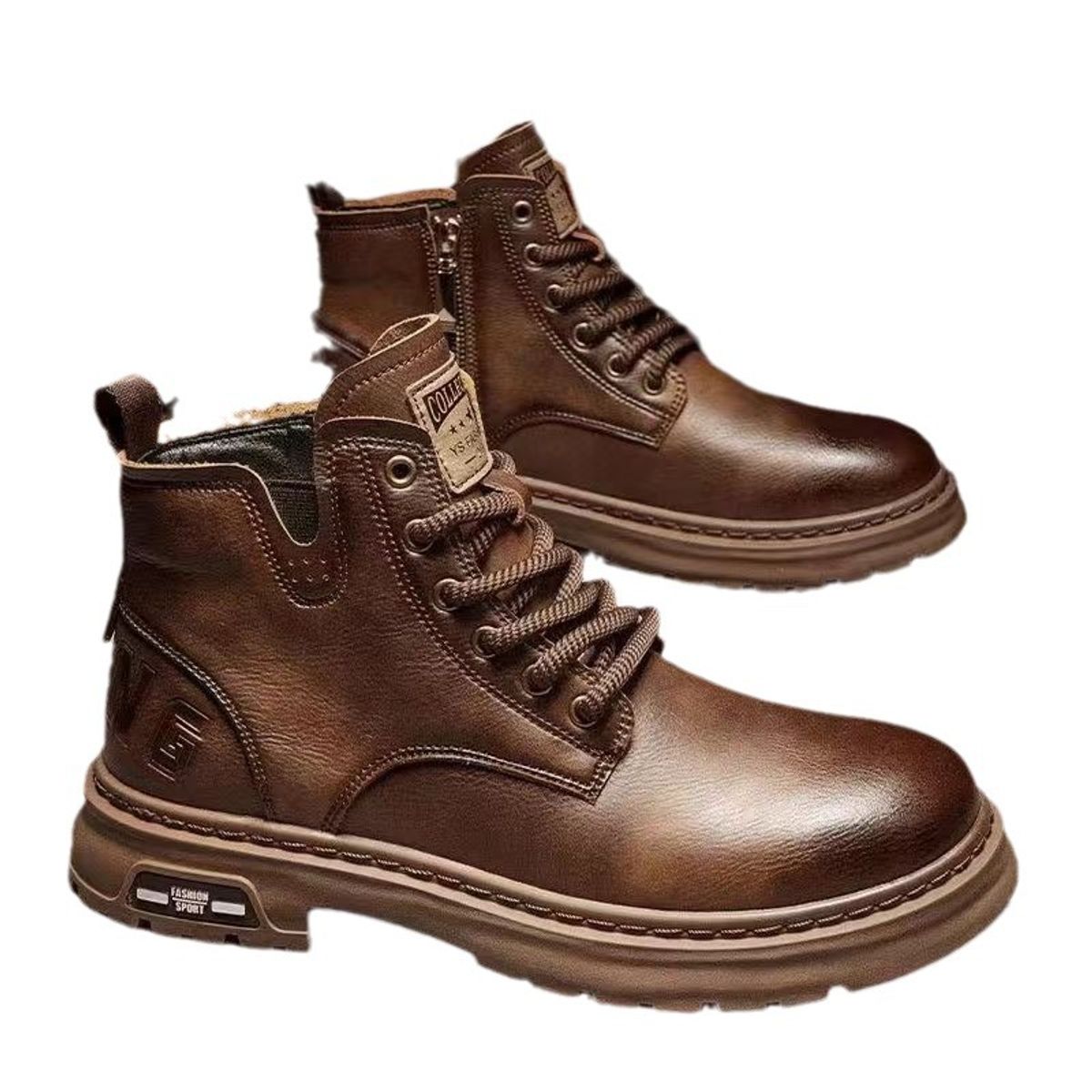 BLWOENS - Zapatos Botas de Martín para Hombre - Marrón