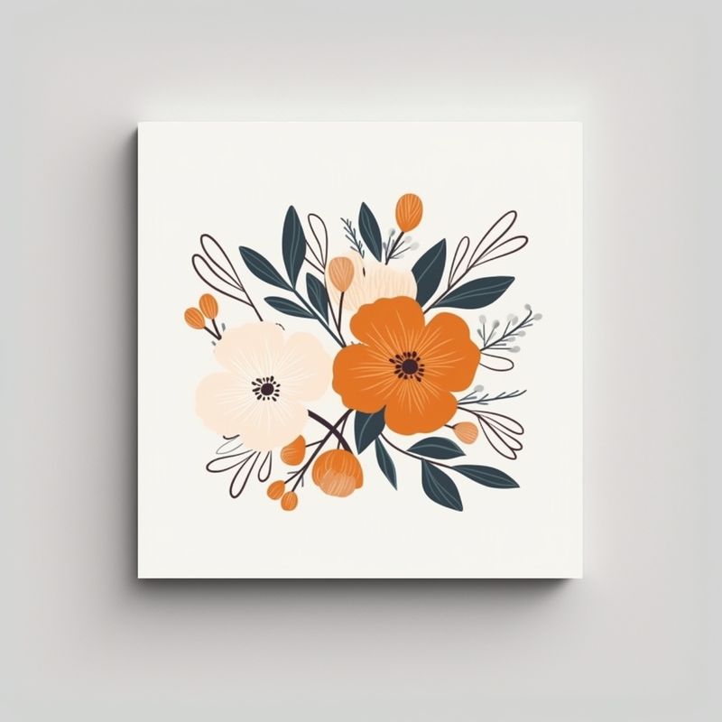 GENERICO - Diseño Boho Minimalista Y Alegre En Cuadro De 50x50 Cm