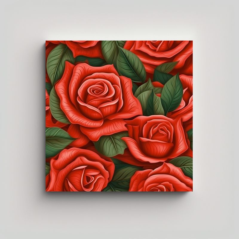 GENERICO - Cuadro Decorativo De Rosa Roja En Estilo Pop Art 80x80 Cm