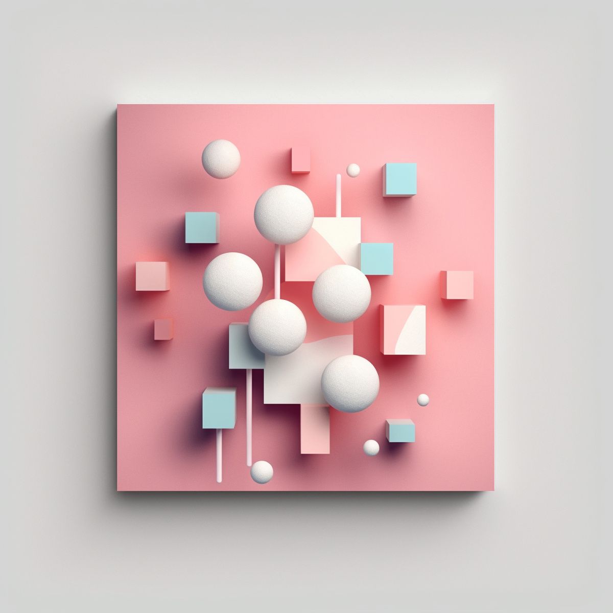 GENERICO - Cuadro Decorativo Abstracto De Malvaviscos 80x80 Cm