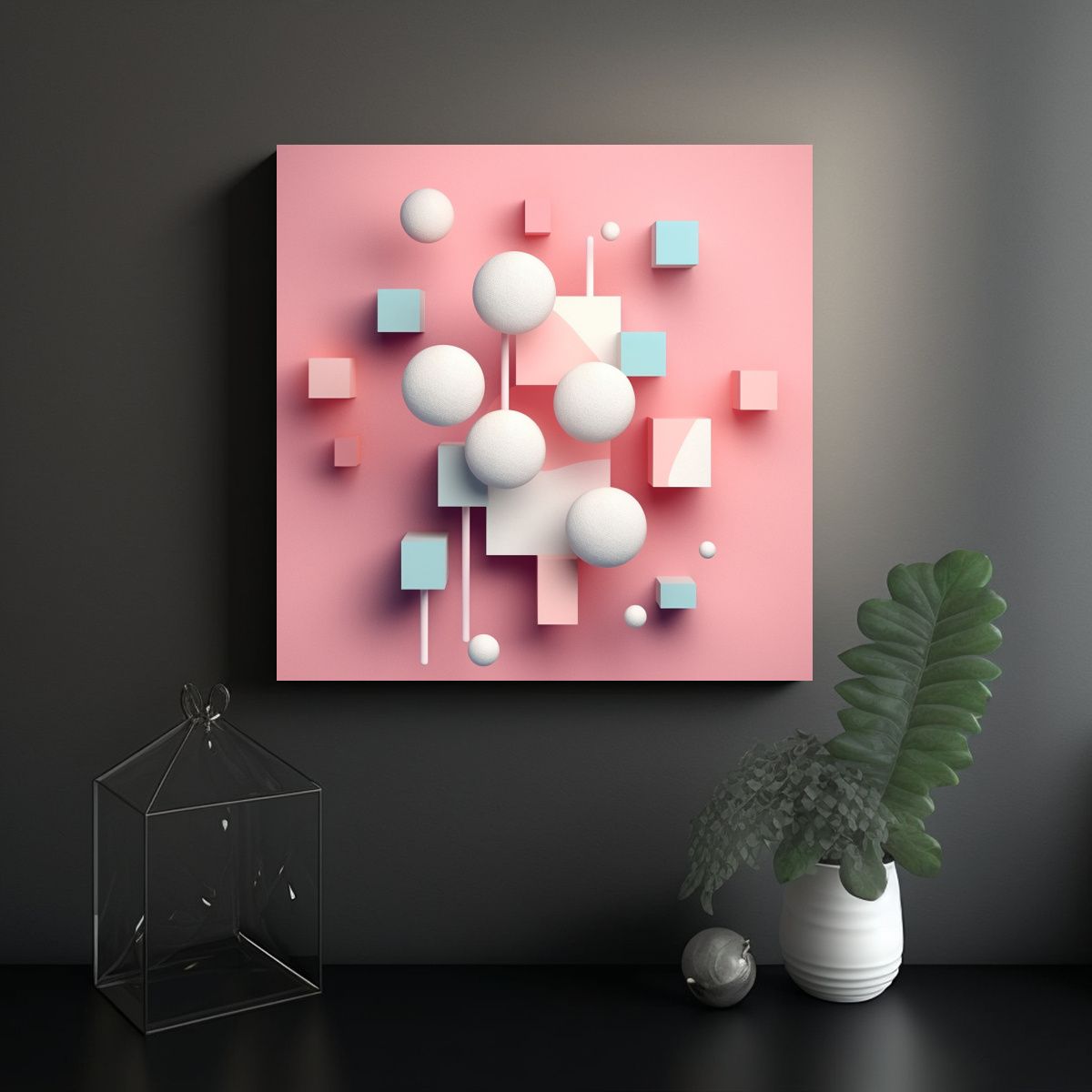 GENERICO - Cuadro Decorativo Abstracto De Malvaviscos 80x80 Cm