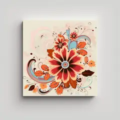 GENERICO - Cuadro Decorativo Floral Y Rectangular: 90x90 Cm