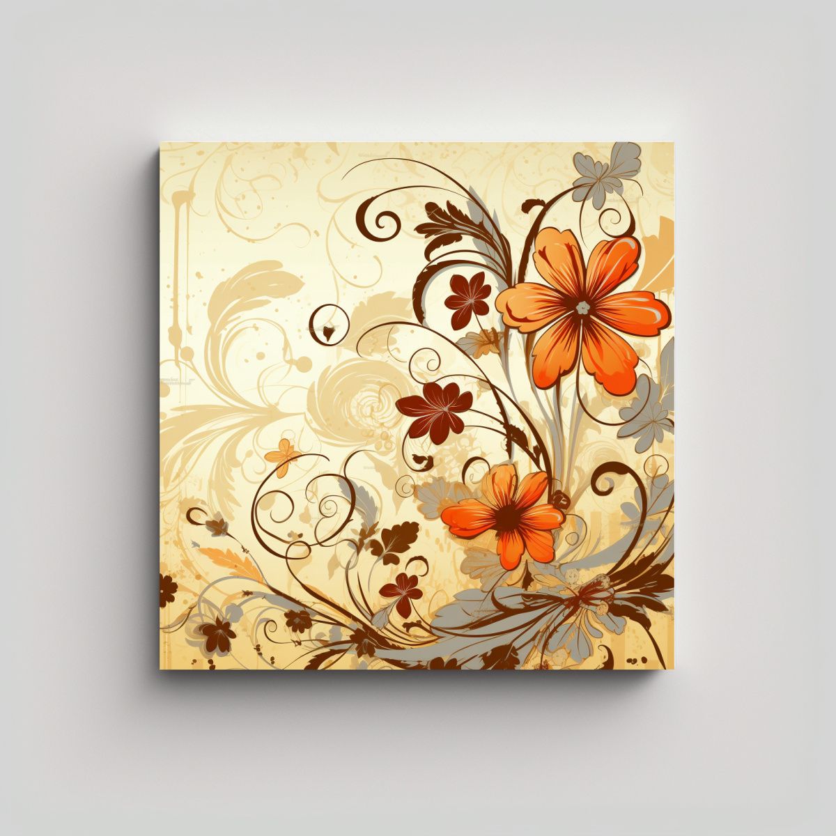 GENERICO - Cuadros Decorativos Acuarela: Flores Y Elementos 70x70 Cm