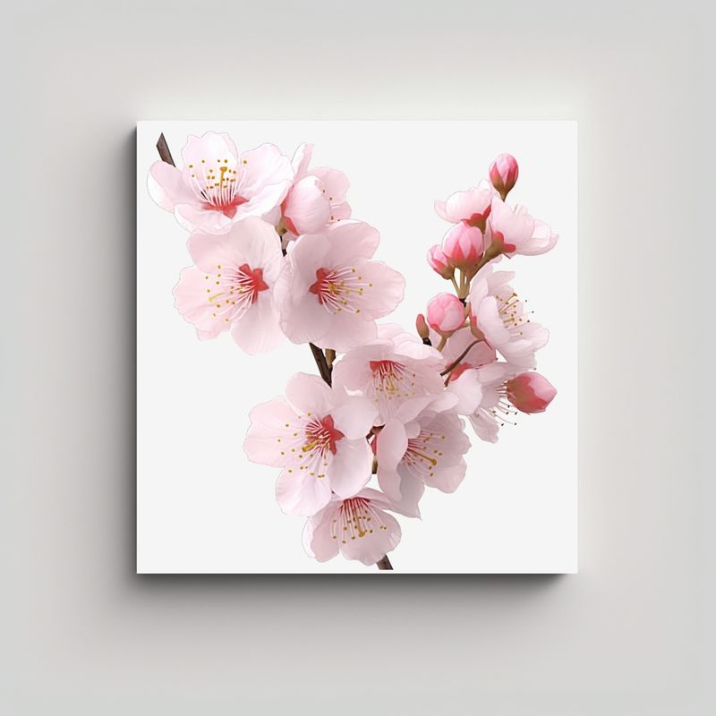 GENERICO - Clipart Realista De Flor De Cerezo En Canva 90x90 Cm