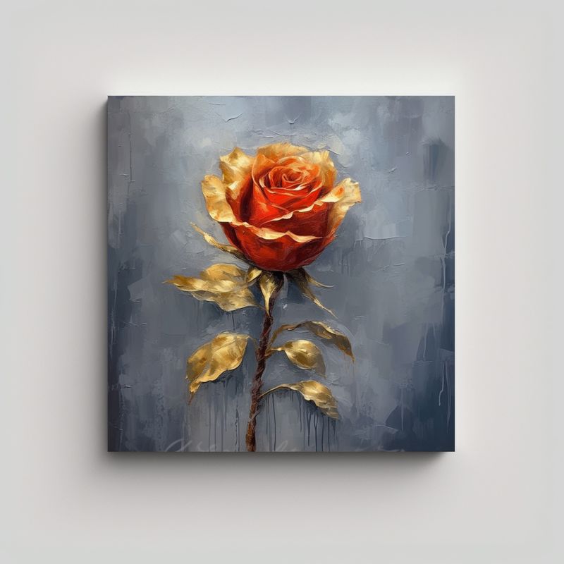 GENERICO - Cuadro Decorativo Lienzo De Alta Calidad: Rosa 50x50 Cm