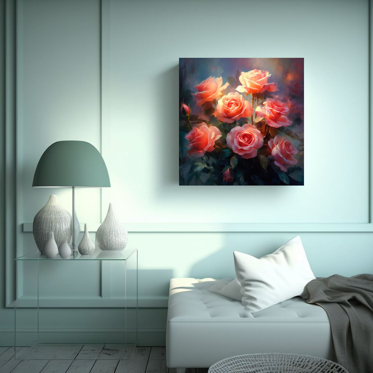 GENERICO - Cuadros Decorativos De Rosas Bellas Y Arte 90x90 Cm