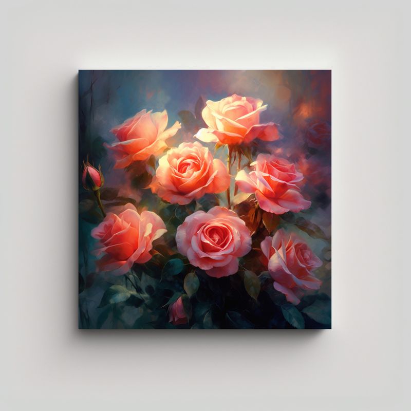 GENERICO - Cuadros Decorativos De Rosas Bellas Y Arte 80x80 Cm