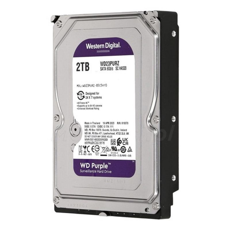 WESTERN DIGITAL - Disco Hdd Interno Western Digital 2tb 3.5 Seguridad Purple