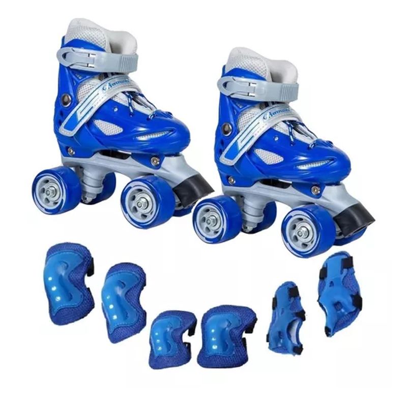 GENERICO - Patin 4 Rueda Niña/o + Set Proteccion XS 25-28