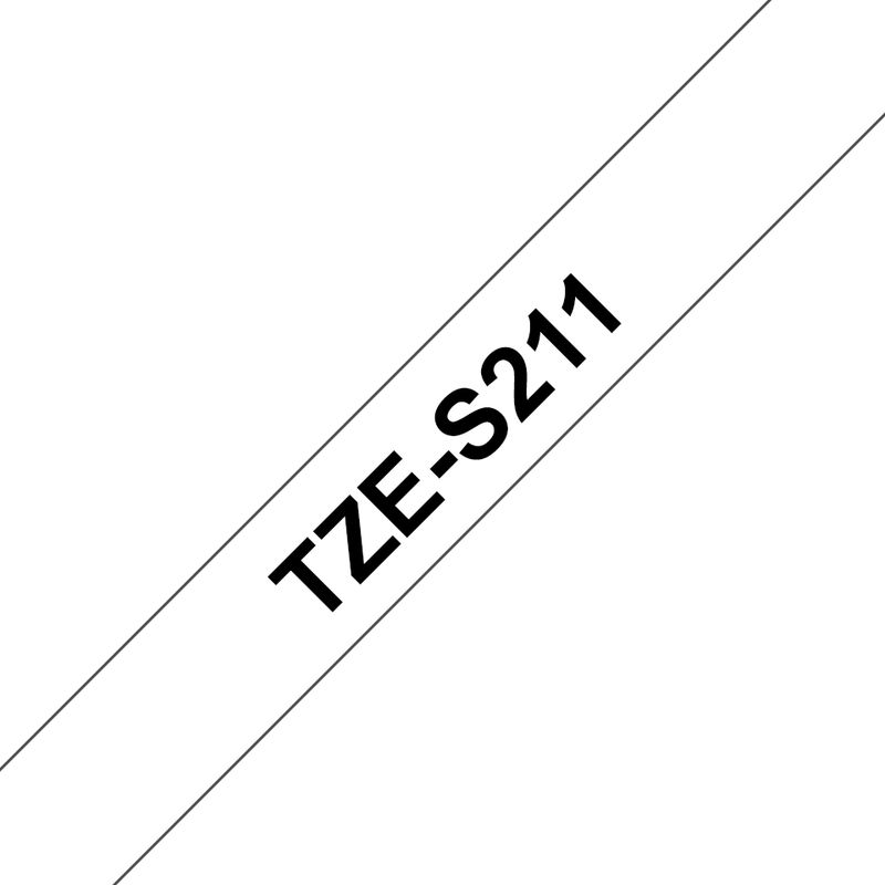 BROTHER - Cinta Brother Tzes211 Negro Sobre Blanco 6mm X 8mts Industr