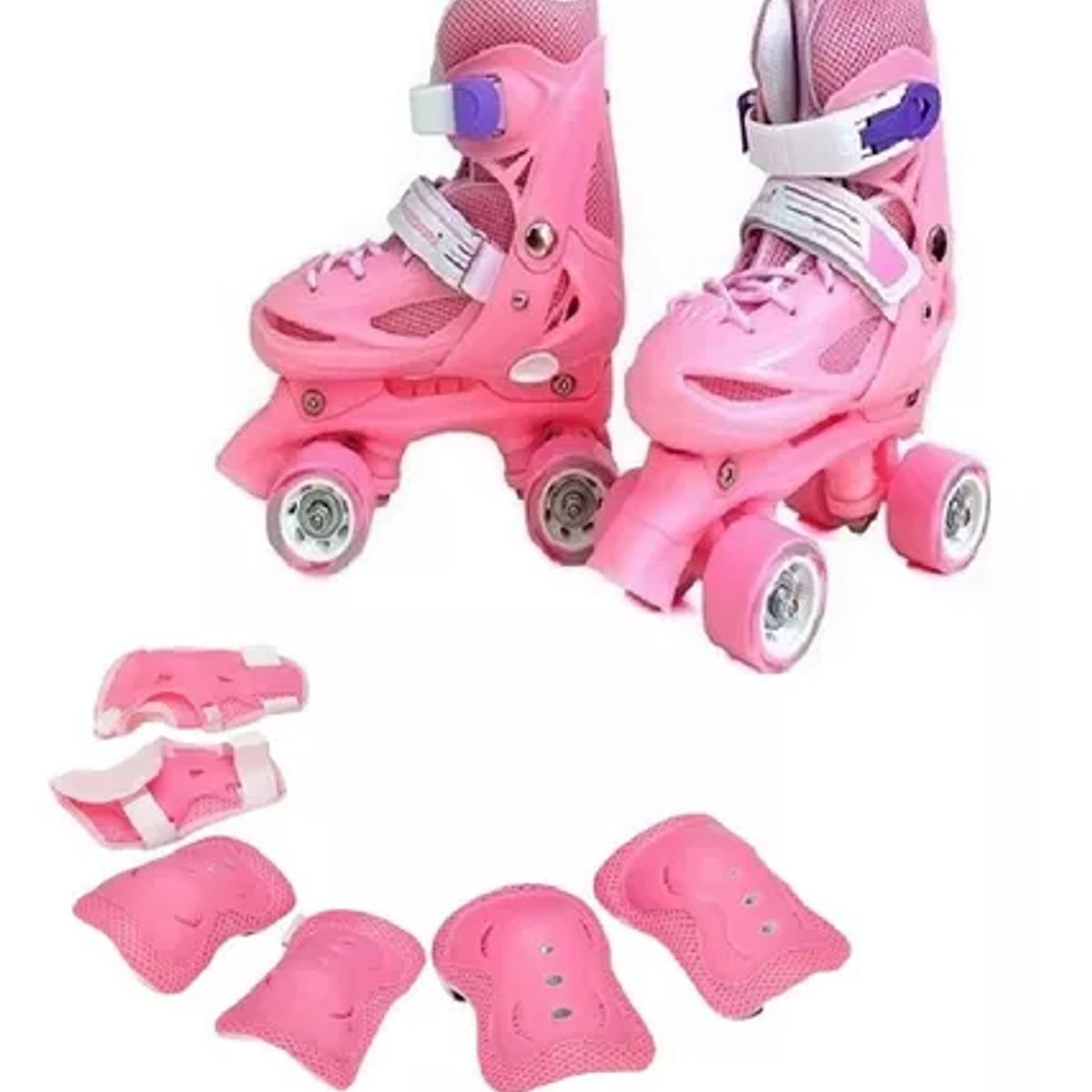 GENERICO - Patin 4 Rueda Niña/o + Set Proteccion S 29-32