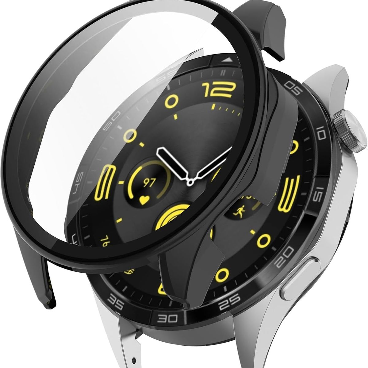 BANANA TIENDA - Protector Con Vidrio Compatible con Huawei Watch Gt4 46mm Negro