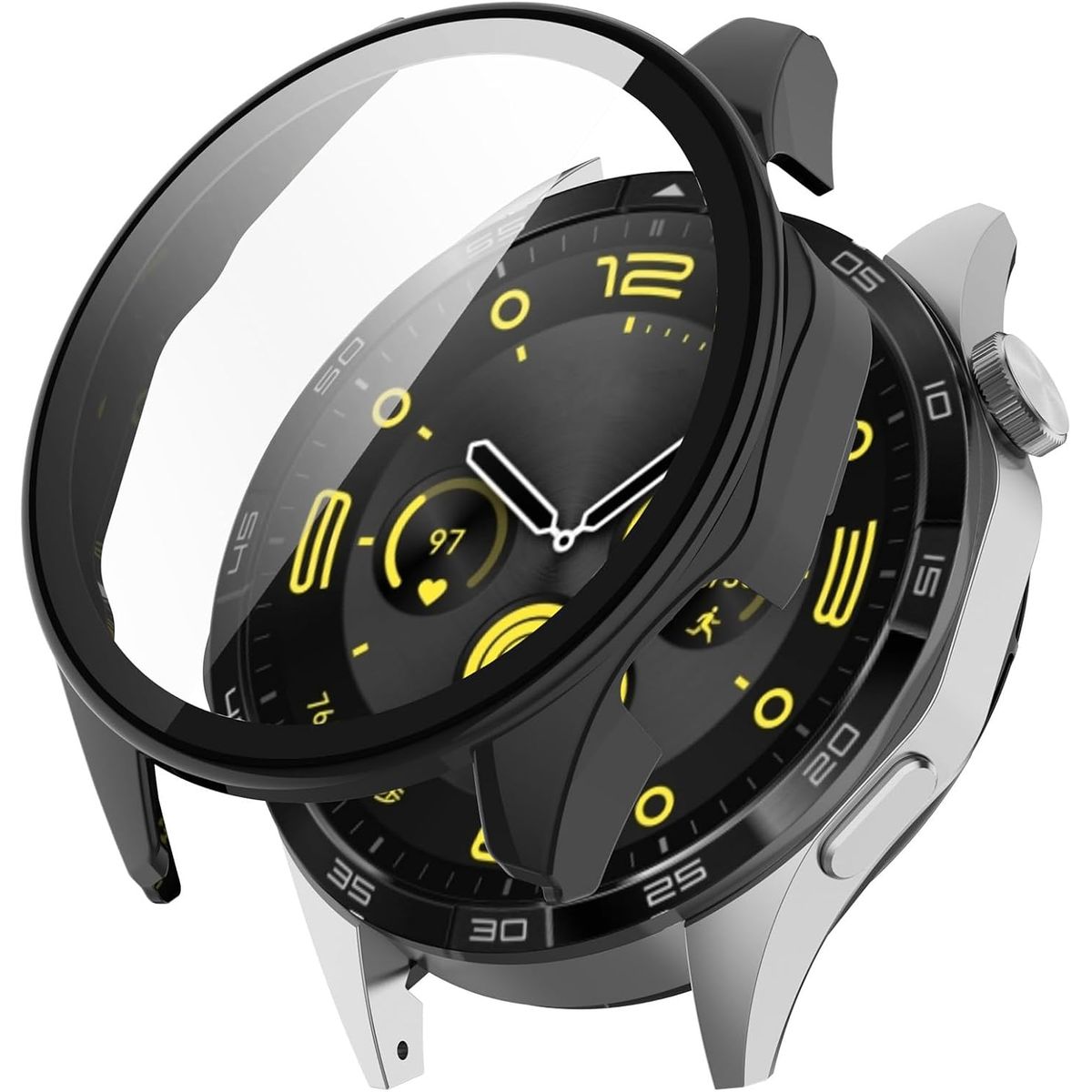 BANANA TIENDA - Protector Con Vidrio Compatible con Huawei Watch Gt4 46mm Negro