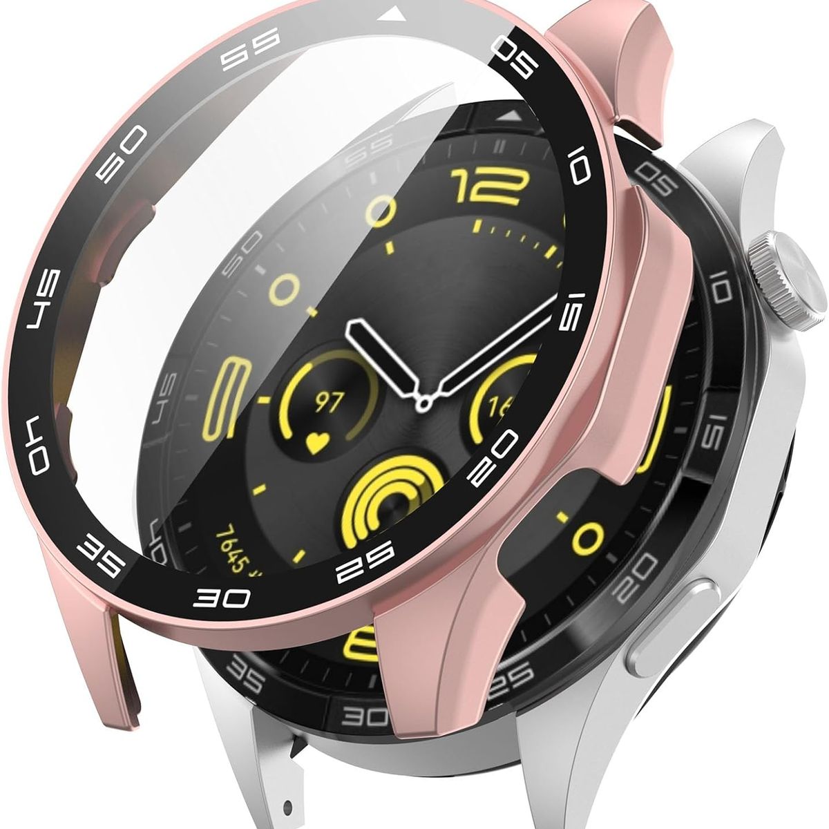 BANANA TIENDA - Protector Con Vidrio Compatible con  Huawei Watch Gt4 46mm Rosado