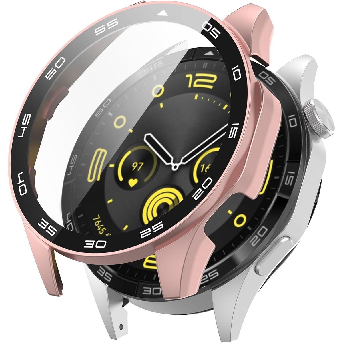 BANANA TIENDA - Protector Con Vidrio Compatible con  Huawei Watch Gt4 46mm Rosado
