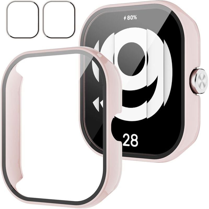 GENERICO - Protector Carcasa Con Vidrio Para Xiaomi Redmi Watch 4 Rosado