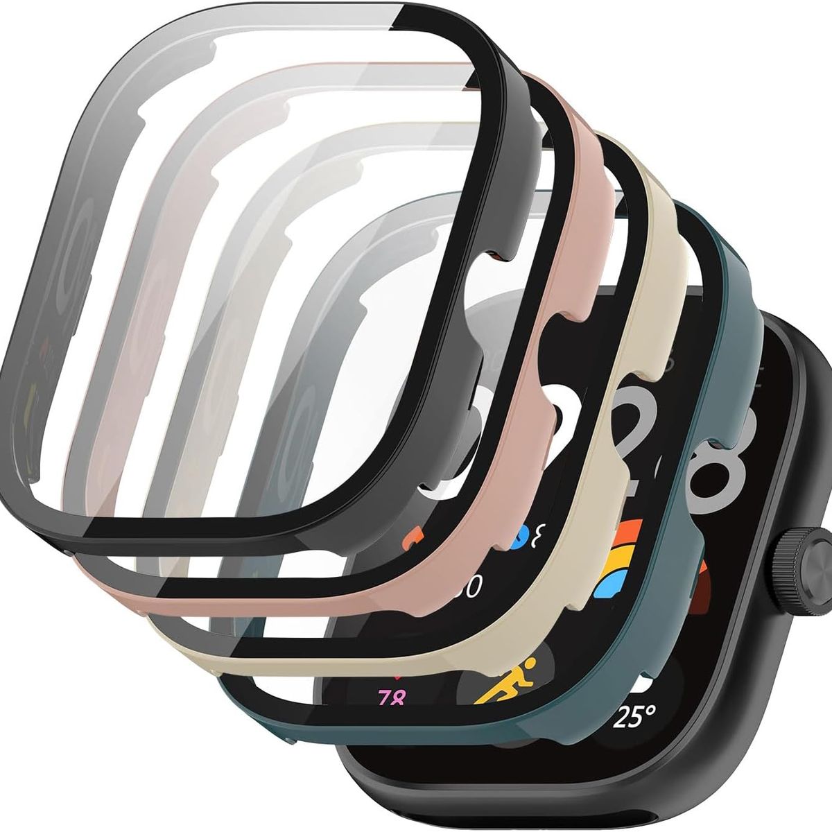 GENERICO - Protector Carcasa Con Vidrio Para Xiaomi Redmi Watch 4 Rosado
