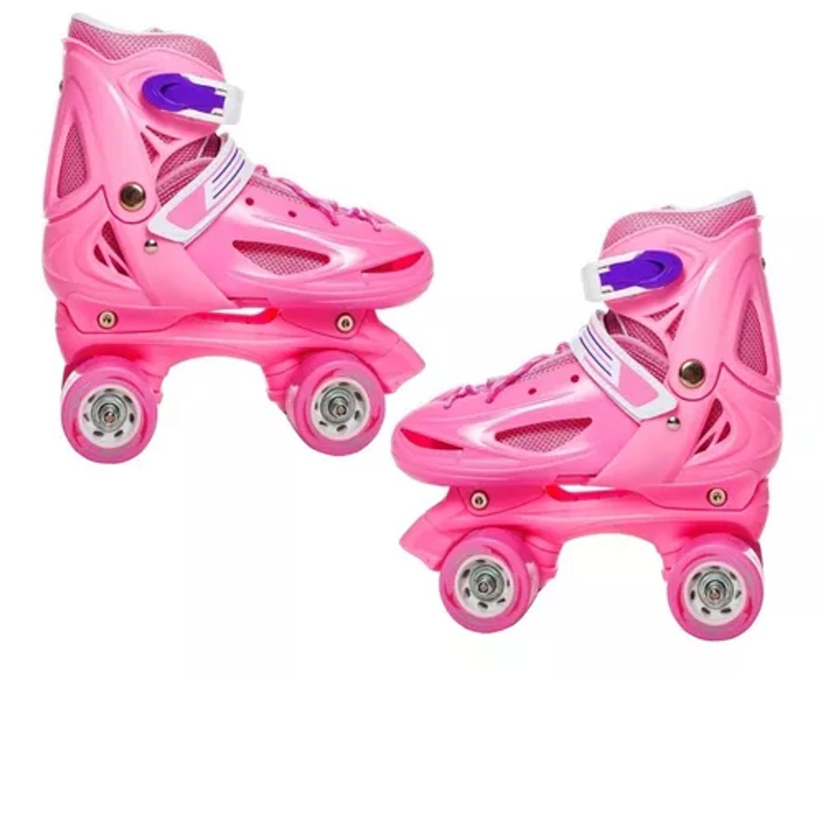 GENERICO - Patin 4 Rueda Niña Rosado Ajustable Talla Xs 25 Al 28