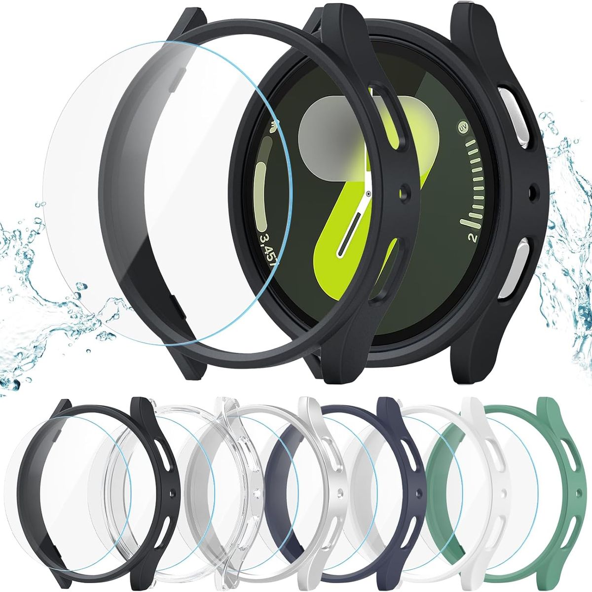 GENERICO - Protector Carcasa Glass Galaxy Watch 7 40mm Negro