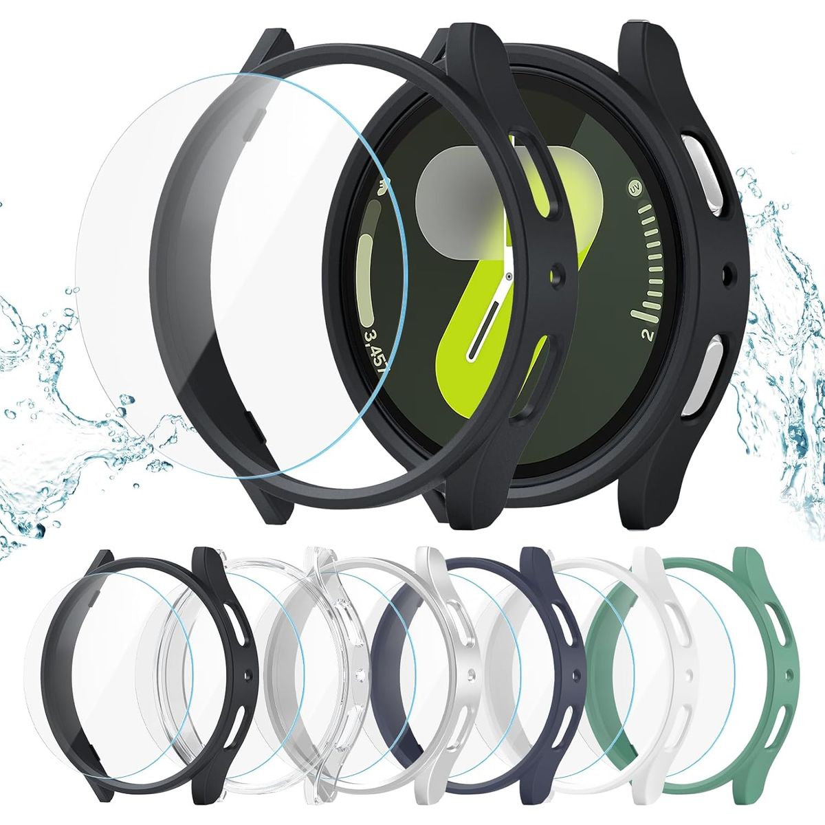 GENERICO - Protector Carcasa Glass Galaxy Watch 7 40mm Negro