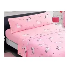 GENERICO - Sabanas Infantiles Niños Y Niñas 1,5 Dinosaurios rosa